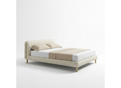 Modern wäisst Bett Schlofkummer Designer duebel Better Holzgestell