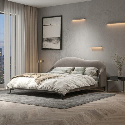 Grau Textillbett Schlofkummer Better Luxus Duebelbetter Stilvoll Miwwelen