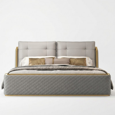 Designer Wäisst Schlofkummerbett Luxus Duebelbetter Holzkonstruktioun Modern