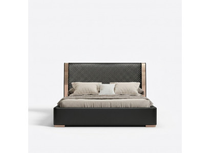 Schlofzëmmer Better Grouw Lederbett Modern Miwwelen Holzgestell Better
