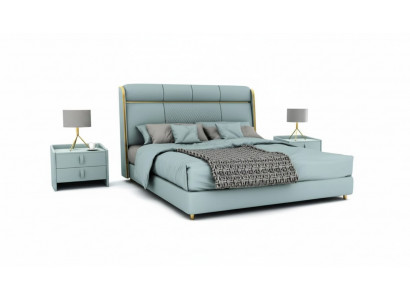 Schlofkummer Blo Bett firdoppel Designer Better Holzgestell Luxus Miwwelen