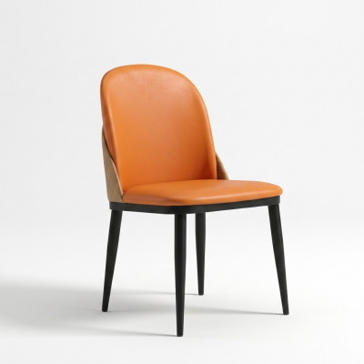 Orangen Stull Iesszëmmer Miwwelen Designer Einsëtzer Holz Textil Still