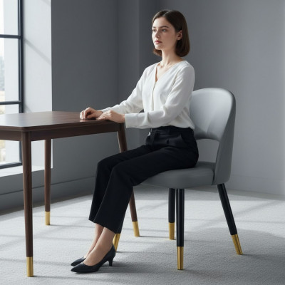 Modernt gréit Iessenzëmmer Stull 1-Sëtzer Designer Einsëtzer Holzstillen