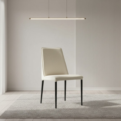 Wäissen Iesszëmmerstull Designer Holzstill stilvoll modern Textilstill.