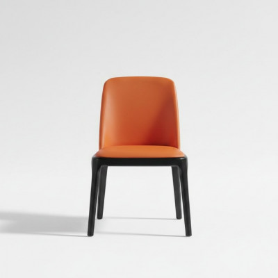 Orange-schwaarze Salle-à-manger-Stull Stilvoll Lehnstillen Moderne Holzstillen