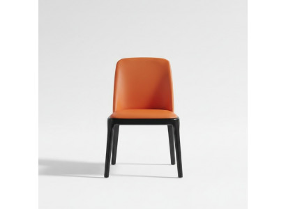 Orange-schwaarze Salle-à-manger-Stull Stilvoll Lehnstillen Moderne Holzstillen
