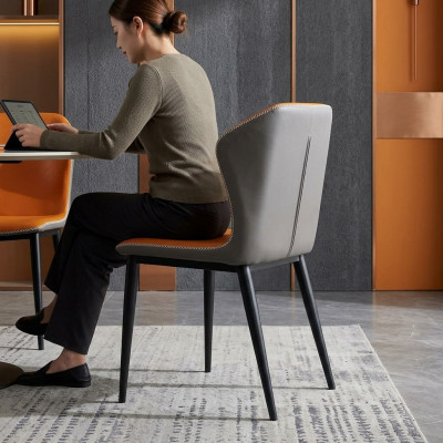 Schwaarz-orange iesszëmmerstull Designer Stiller Modern Lehnstiller Nei