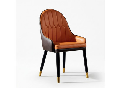 Braun-orange Iesszëmmerstull Designer Holzstull Moderner Stillenstuhl