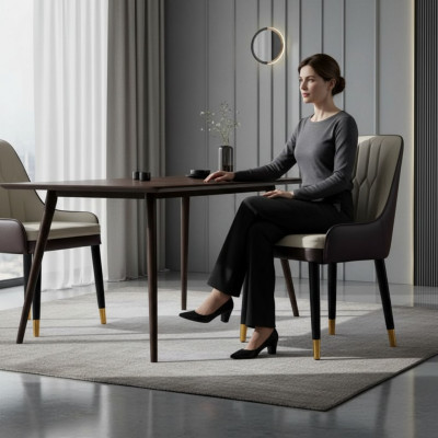 Schwaarz-Wäisse Sallstull Design Konschtliederstull Modern Holzstillen