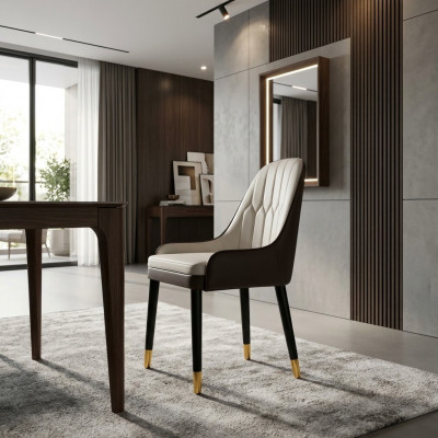 Schwaarz-Wäisse Sallstull Design Konschtliederstull Modern Holzstillen