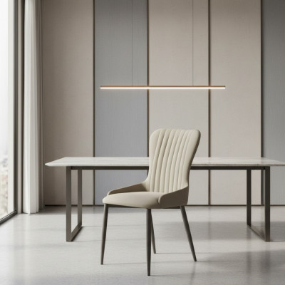 Graawe Polstersëtz Modern Iesszëmmer Still Designer Einsëtzer Neijoer