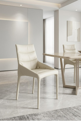 Iesszëmmer Wäissen Einsitzer Designer Stull Holzgëstell Aarmleenstull
