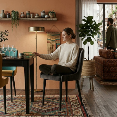 Groue Sessel Designer Iesszëmmerstill Holz Kichen Einsitzer