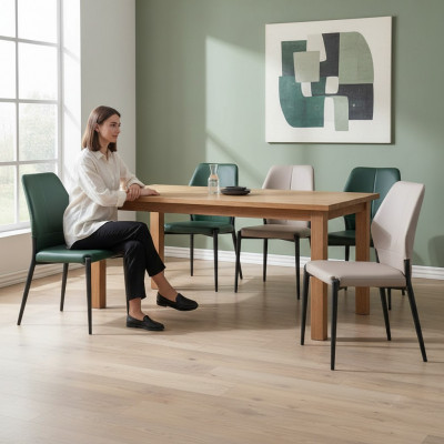Grénge Designer Liederstull Modern Iesszëmmerstill Kiche Sëtzmiwwelen Nei