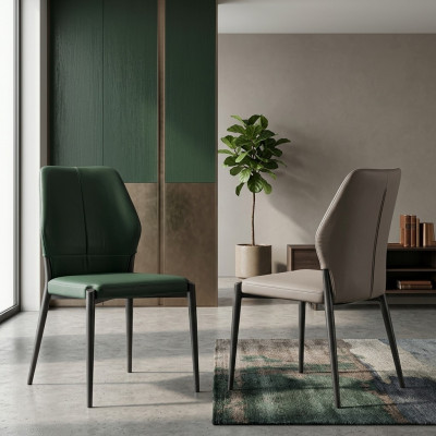 Grénge Designer Liederstull Modern Iesszëmmerstill Kiche Sëtzmiwwelen Nei
