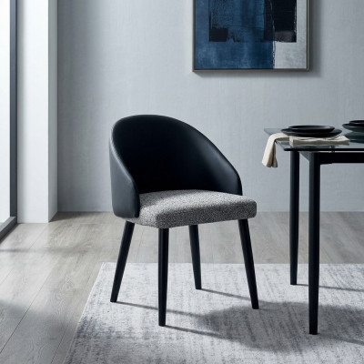 Gro-blau Iesszëmmerstull Luxuriéise Setzstull Polstermiwwel Holzstill.