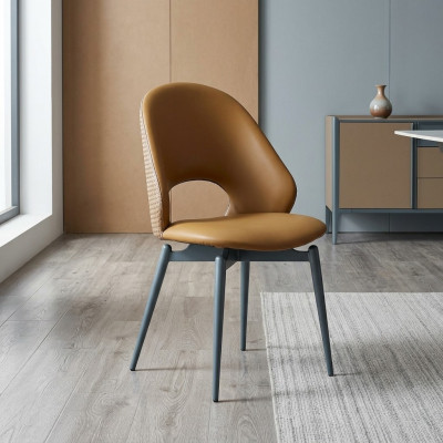 Braune Liederstull Moderne Iesszëmmer Einsëtzer Stilvoll Holz Stillen