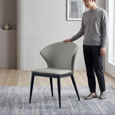 Wäiss Polstersiidl Designer Textil Einsitzer Iesszëmmer Edel Holzstillen