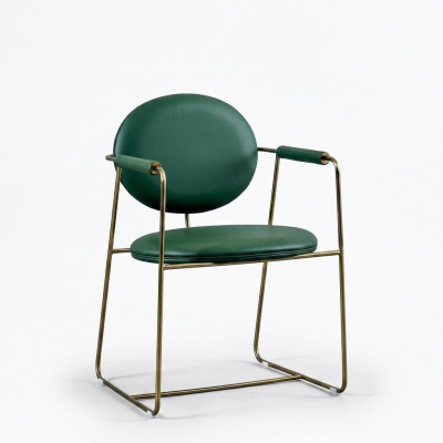 Grénge Edelstahlstull Designer Fauteuil Luxusiose Eenzelstull Modern Miwwelen