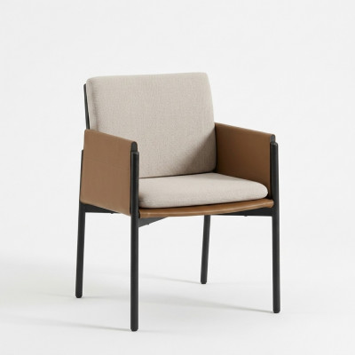 Wäiss-béige Fauteuil Designer Still Polsterméiwele Modern Möbel