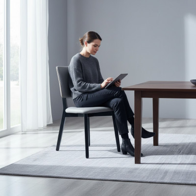 Eenzelsëtz Designer Groe Iesszëmmerstull Polstersstill Lieder Eenzelsëtz