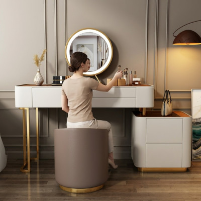 Stilvollen wäisse Schminktisch mat Schief Designer Frisierkommode