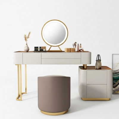 Stilvollen wäisse Schminktisch mat Schief Designer Frisierkommode