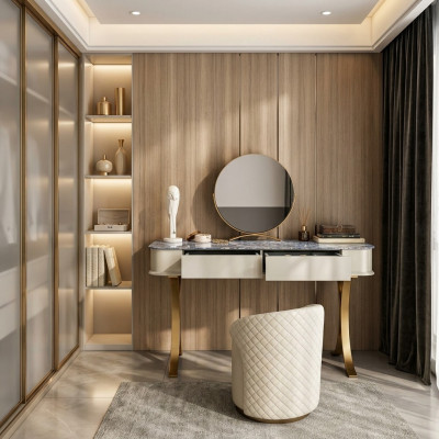 Schlofkummer Beige Make-uptisch Designer Kosmetiktisch 2x Schäffercher