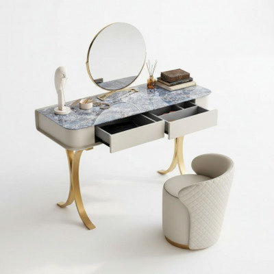 Schlofkummer Beige Make-uptisch Designer Kosmetiktisch 2x Schäffercher