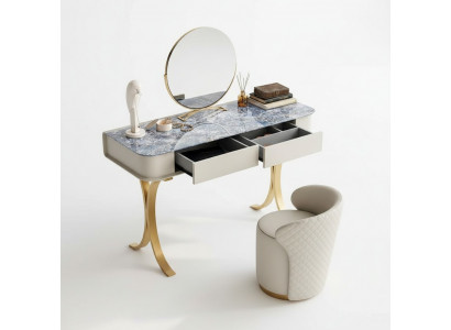 Schlofkummer Beige Make-uptisch Designer Kosmetiktisch 2x Schäffercher