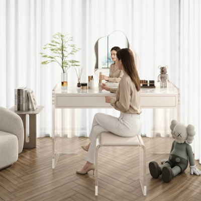 Wäissen stilvollen Toilette Dësch Design Schlofzëmmer Schief Holzmiwwelen