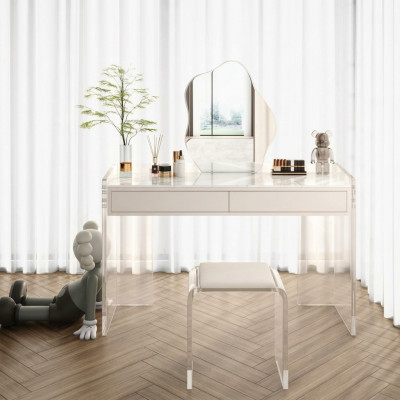 Wäissen stilvollen Toilette Dësch Design Schlofzëmmer Schief Holzmiwwelen