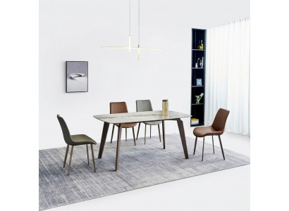 Designer Kicheldësch Modern Iesszëmmermébel Esstësch 4x Still 5-Deeler Set