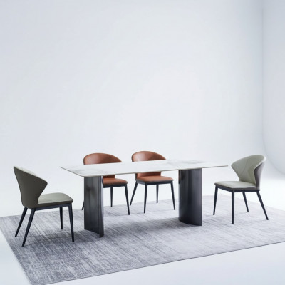 Iesszëmmer Miwwelen Modernen Iessdësch 6x Gestillsëtzer Designer Iessgrupp