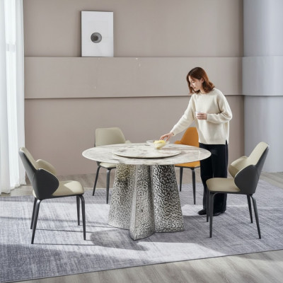 Modern Iessgrupp 6x Still Sëtzgrupp Luxuriéisen Dësch 7tlg. Set