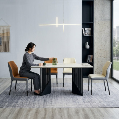 Iessgrupp Iesszëmmerdësch Designer 6x Konschtlieder Still Iessdësch 7tlg