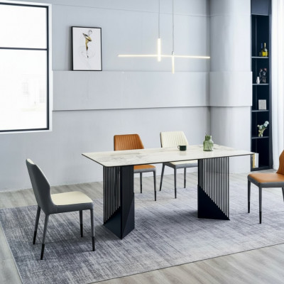 Iessgrupp Iesszëmmerdësch Designer 6x Konschtlieder Still Iessdësch 7tlg