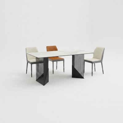 Iessgrupp Iesszëmmerdësch Designer 6x Konschtlieder Still Iessdësch 7tlg