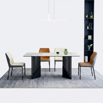 Modern Iesszëmmer Miwwelen Designer Iessgrupp 4x Polsterstill Iessdësch