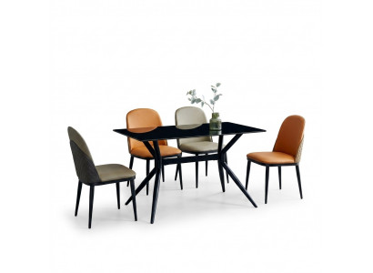 Iesszëmmergruppe Designer Griën Iessdësch Orange Stull 6x Eenz villa 7tlg