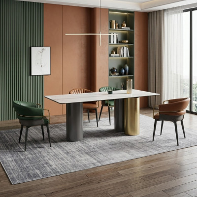 Stilvoll Iessengruppe Designer Iessdësch Luxus Sëtzgrupp 6x Still 7 Stécker