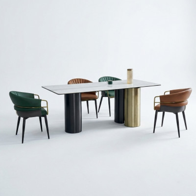 Stilvoll Iessengruppe Designer Iessdësch Luxus Sëtzgrupp 6x Still 7 Stécker