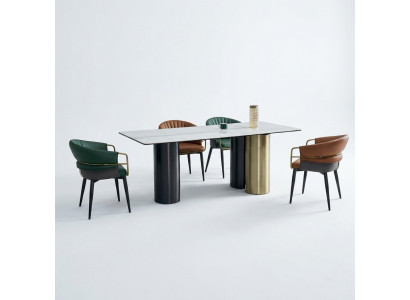 Stilvoll Iessengruppe Designer Iessdësch Luxus Sëtzgrupp 6x Still 7 Stécker