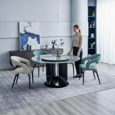 Designer Iessgrupp Luxus Ronnen Iessdësch 6x Still Stilvoll Sëtzgrupp