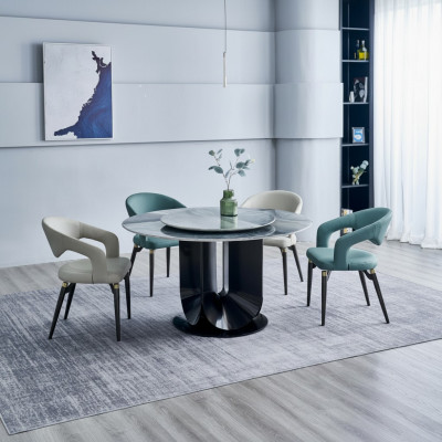 Designer Iessgrupp Luxus Ronnen Iessdësch 6x Still Stilvoll Sëtzgrupp