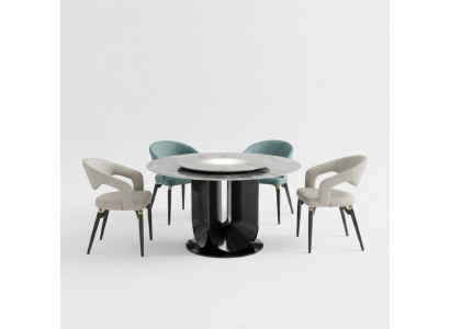 Designer Iessgrupp Luxus Ronnen Iessdësch 6x Still Stilvoll Sëtzgrupp
