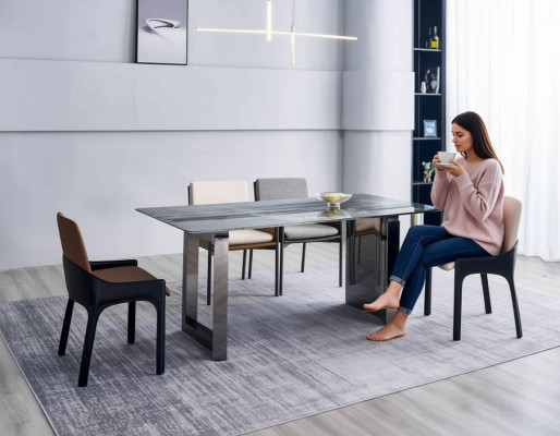Essgruppe Designer 4x Stühlen Modern Sëtzgrupp Luxus Rechtecklechen Dësch