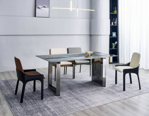 Essgruppe Designer 4x Stühlen Modern Sëtzgrupp Luxus Rechtecklechen Dësch