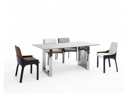 Essgruppe Designer 4x Stühlen Modern Sëtzgrupp Luxus Rechtecklechen Dësch