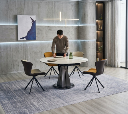 Modern Iessgrupp Designer Ronnt Tisch Stilvoll 4x Konschtlieder Still 5 Stéck